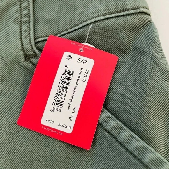 SPANX Stretch Twill Ankle Cargo Pant Soft sage NWT women’s size SP Shaping - Picture 7 of 15